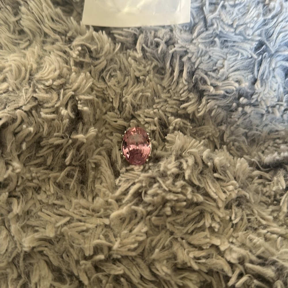Silver ring pink crystal